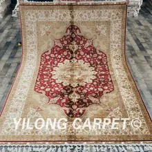 Yilong 5.6 'x8. 3' классические шелковые handknotted персидские ковры ручной(CQG23A5.6x8.3