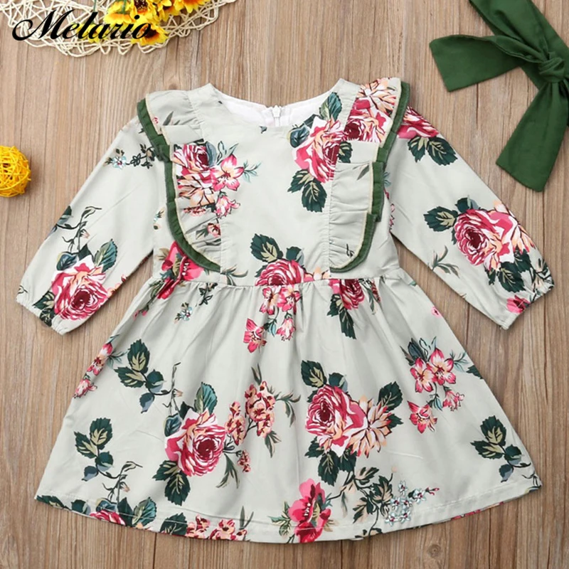 

Melario Summer Newborn Infant Baby Girl Floral Long Sleeve Party Dress Pageant Prom Tutu Dress Cute Princess Girl Clothes 12M-5T