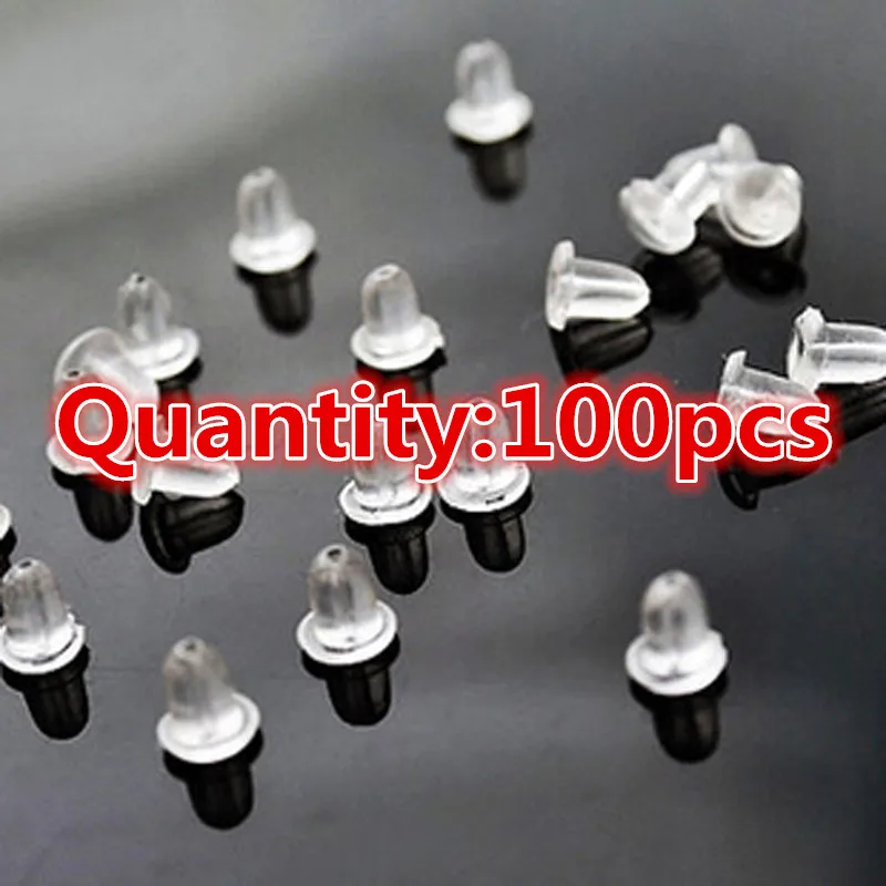 

3*3MM 100pcs Earring back Plastic Ear Plugging Blocked DIY Jewelry Findings Accessories Wholesale