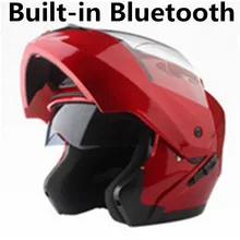 Мото rcycle Bluetooth шлем флип-ап мото каск BT КАСКО мото двойные козырьки шлем мото r велосипед Capacete точка сертификат