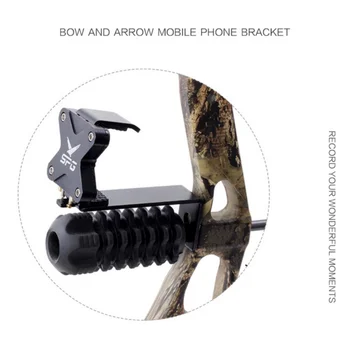 

Phone Mount Bow Bracket Shock Absorption Arrow Aiming Smartphone Camera Bow Holder Hunting Moment Tool
