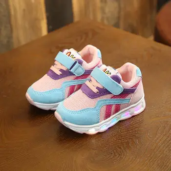 

New Kids Casual Lighted Shoes Girls Glowing Sneakers Children Fashion Shoes With Led Light Baby Girl Casual Shoes Size 21-30