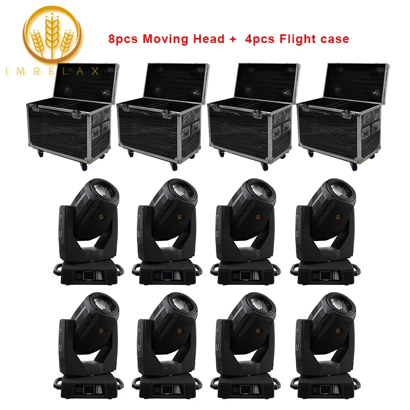 

IMRELAX 8pcs 350W 17R Beam Spot Wash 3in1 Moving Head Light With Flight Case Package Moving Head Beam For Party Wedding Stage