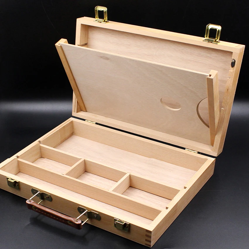 

Oil Paint Suitcase Artist Wooden Table Box Easel Painting Box Portable Desktop Sketch Painting Hardware Art Supplies Gift Kids