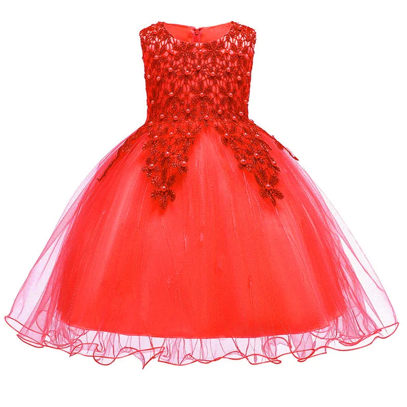 Новая детская одежда для мероприятий для вечеринок, фатиновые платья-пачки для крещения, детские платья принцессы для девочек, вечернее платье для малышей - Цвет: red