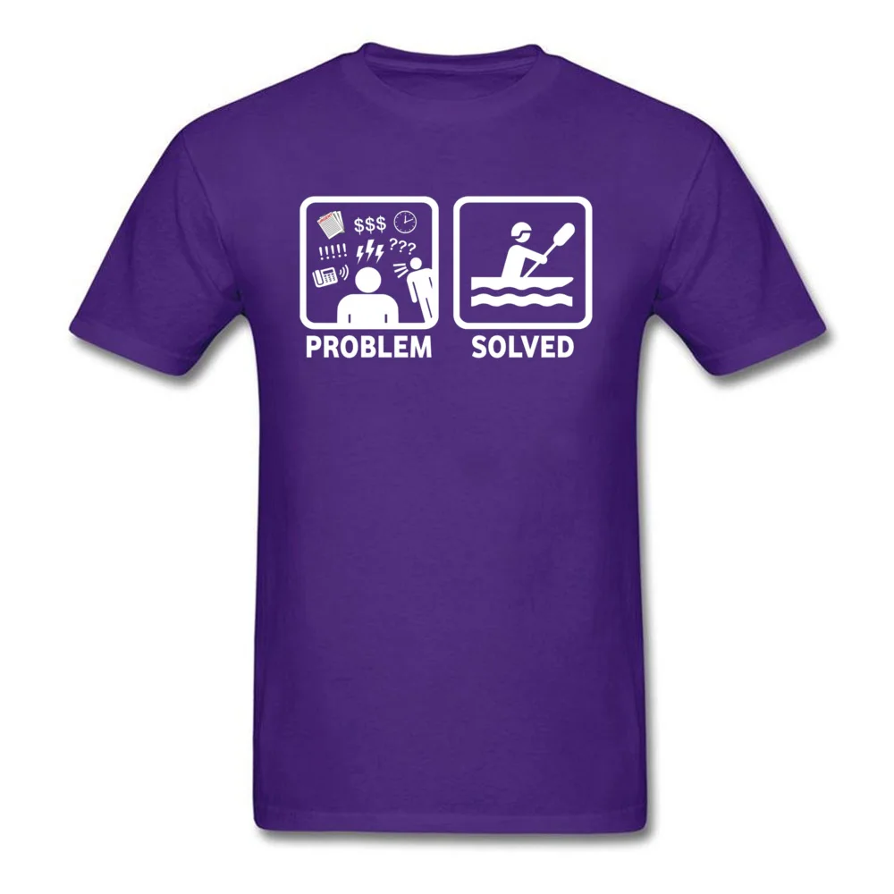 Funny Rafting Problem Solved 15931 Men Funny Comics Tops T Shirt Crewneck Fall 100% Cotton T-Shirt Camisa Short Sleeve Tees Funny Rafting Problem Solved 15931 purple