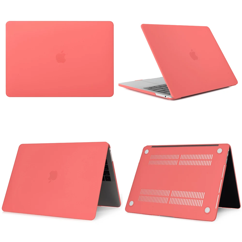 Жесткий матовый чехол для ноутбука MacBook Air 11 retina 12 крышка MacBook Pro 13 15 с сенсорной панелью A1706 A1707 A1989 A1990 A1932 - Цвет: Matte Living Coral