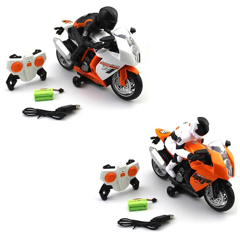 2,4 Ghz Rc мотоцикл трюк Дрифт Музыка Светодиодный светильник Rc игрушки, модели мотоциклов дистанционное управление моторные игрушки для детей подарок