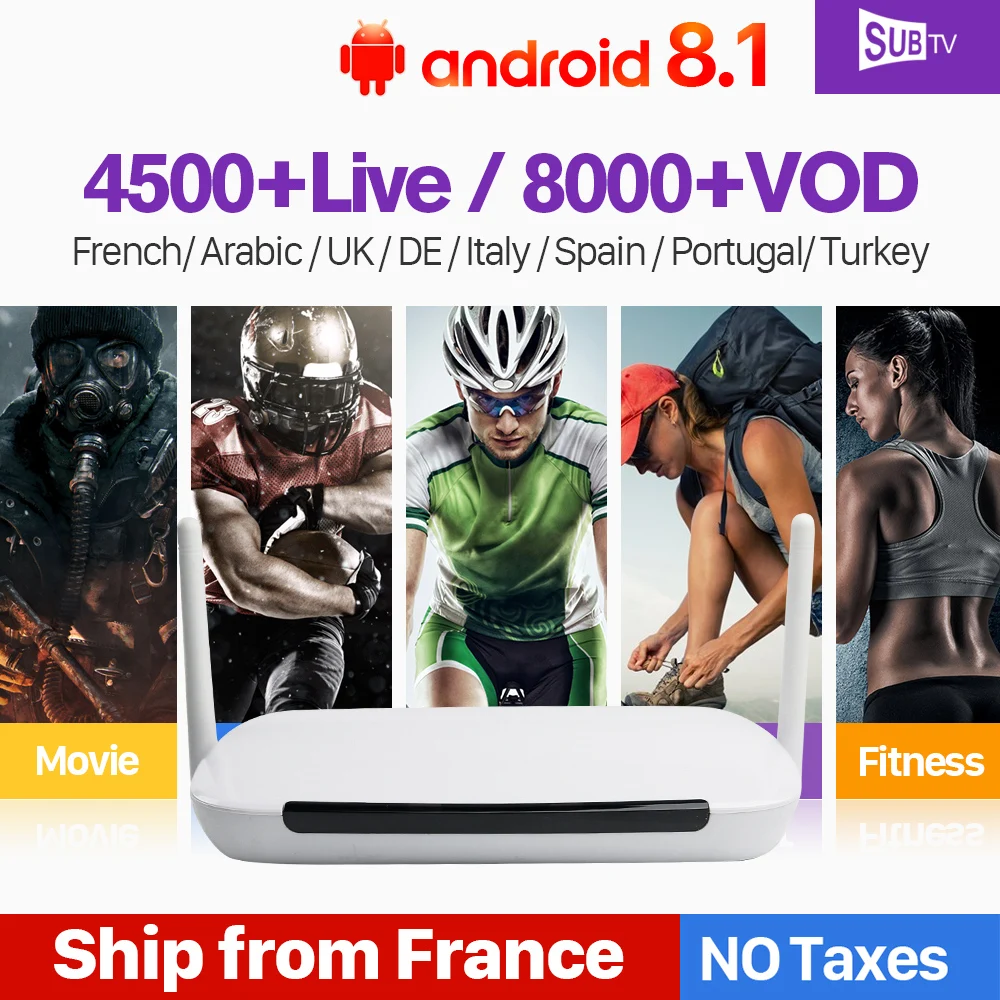 

Q9 IPTV France Box Full HD Android 8.1 SUBTV Code 1 Year Subscription IPTV Spain Belgium Netherlands Italia Arabic French IP TV