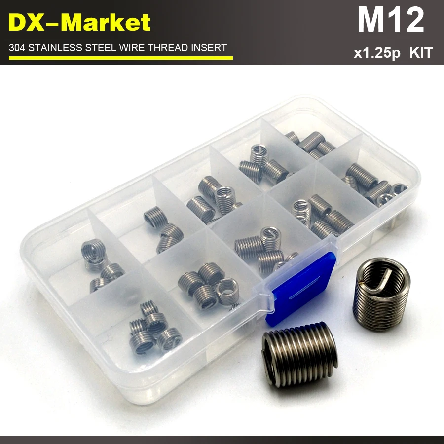 M12 * 1 25 P шт. 1d 1.5d 2d 2.5d 3d каждый 5 набор вставок для проволоки автомобиля винтовые