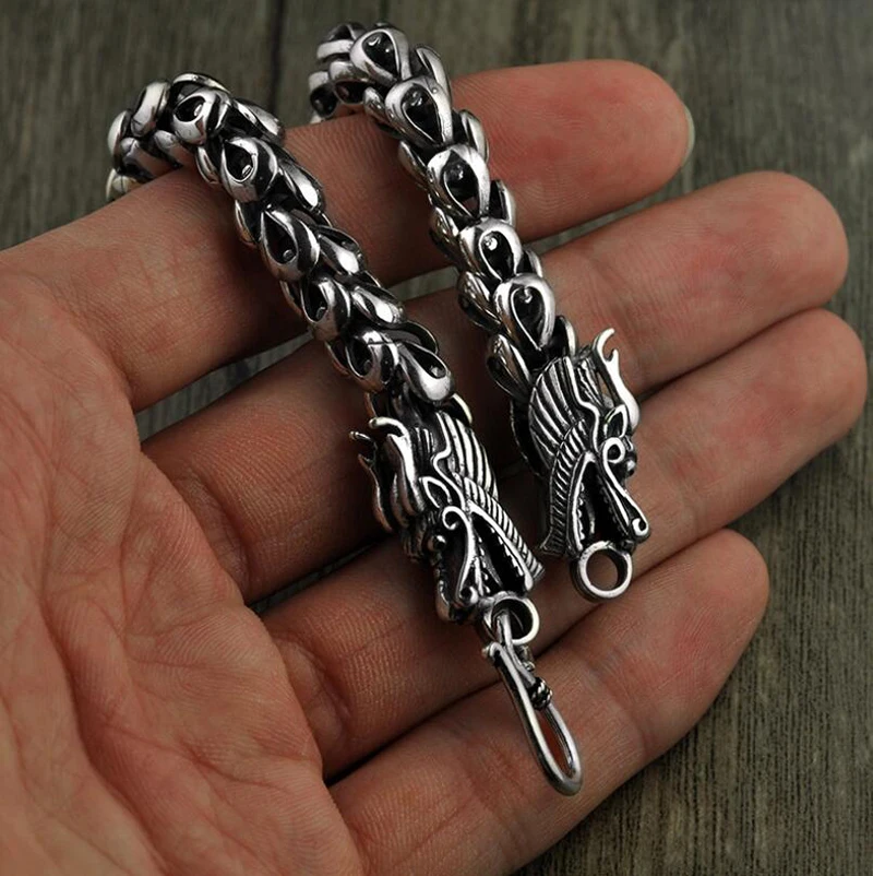 4,5 мм-8 мм ширина мужчин s чешуя дракона браслет 925 стерлингового серебра браслеты для мужчины женщины пары серебряные ювелирные изделия 18-23 см