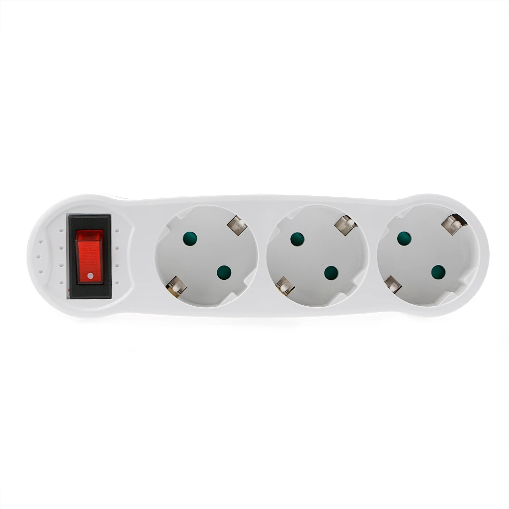 New 16A European Type Conversion Plug 1 TO 3 Way EU Standard Power Adapter Socket EU standard Support