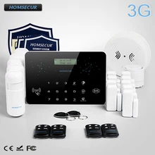 HOMSECUR Wireless&Wired LCD 3G/WCDMA RFID Burglar Intruder Alarm System LC03-3G