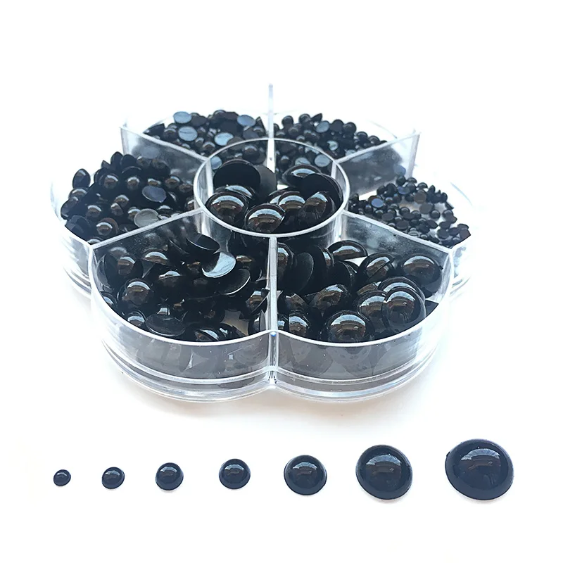 Doll Eyes 3-12mm 500pcs Round Flat Black Eyes Plastic Eyes For Dolls Making Toys For Teddy Bear Dolls Amigurumi Doll Accessories Doll Accessories Plush Doll Accessories
