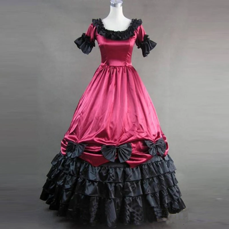 red-and-black-short-sleeves-gothic-masquerade-ball-gowns5