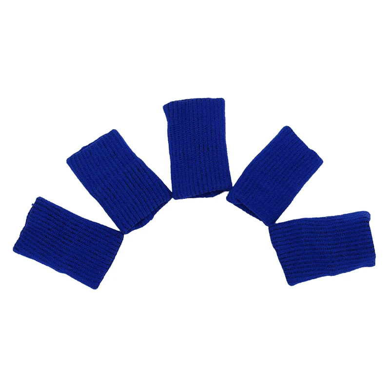 

5PCS Blue Support Wraps Arthritis Aid Straight Finger Sleeve Protector Stretchy Finger Guard Bands Protective Gear Bandage