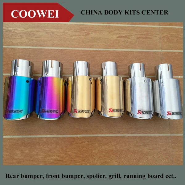

Inlet (63mm) Outlet (101mm )Akrapovic Stainless steel Exhaust End Tips Universal Golden/Silver/Colorful Exhaust pipe