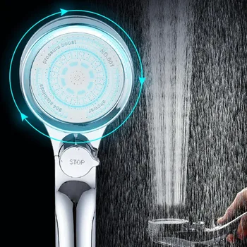 

Pressurized Handheld Shower Head High Pressure Chrome 2 Spray Setting with ON/OFF Pause Switch Water Saving Adjustable