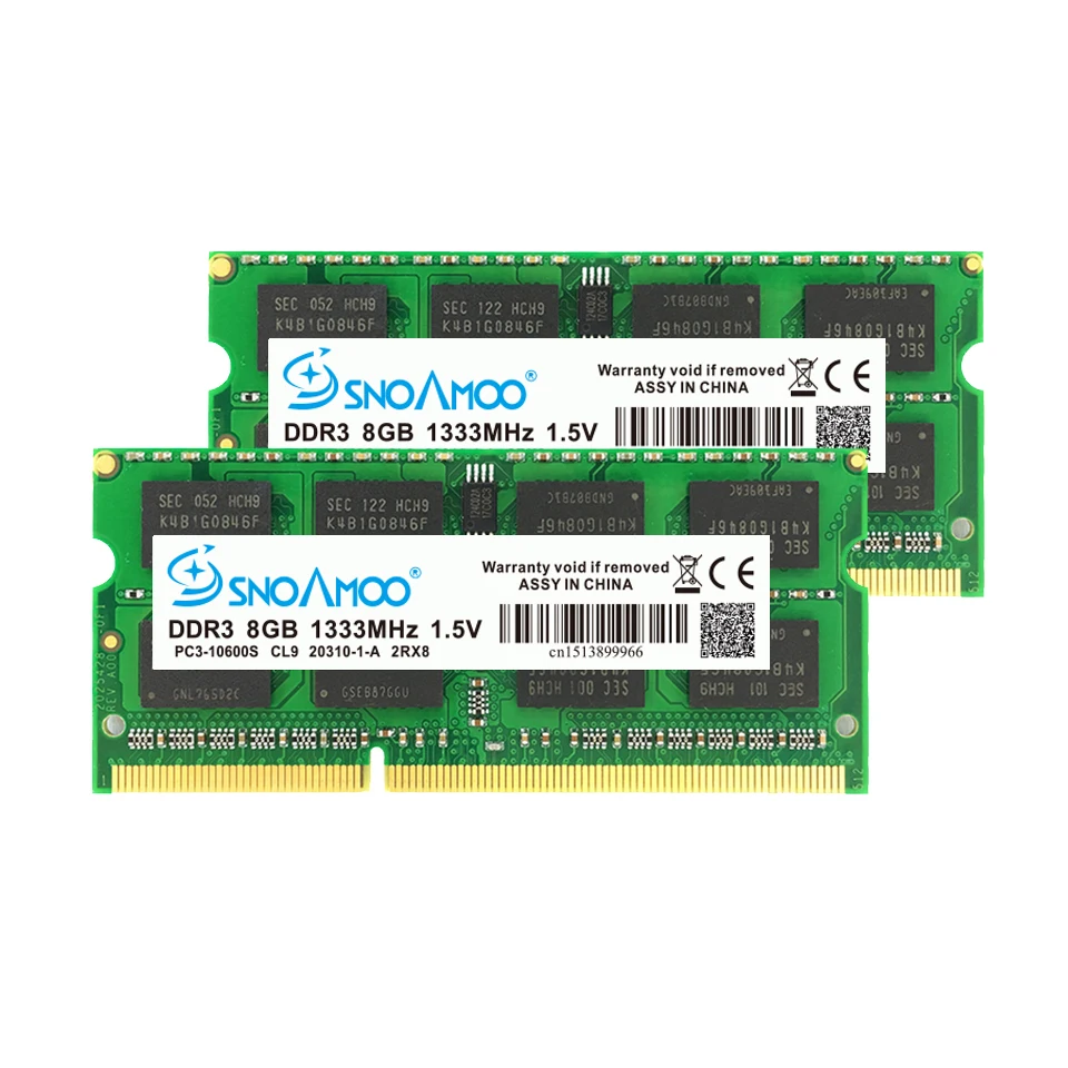 SNOAMOO DDR3 8GB 1333/1600 MHz memoria Ram PC3-10600S памяти ноутбука 204 Pin 1,5 V 2Rx8 SO-DIMM память компьютера гарантия