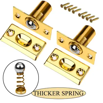 

Closet doorball catch 2 loaded French door grab the ball lock hardware brushed nickel adjustable spring cabinet door lock door l