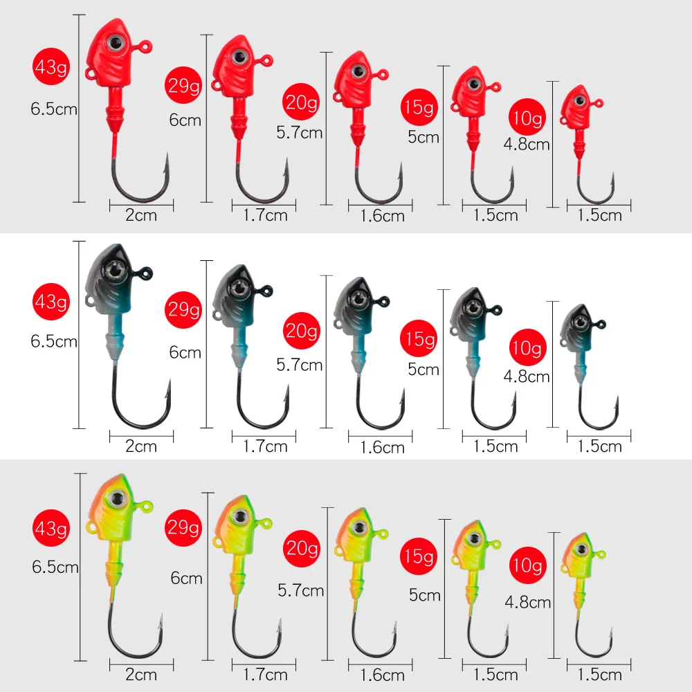 1PCS Fishing lure hook 10g-43g lead fish jig head peche carpe gancho de pesca carp fishing hooks tackle tolls accessories