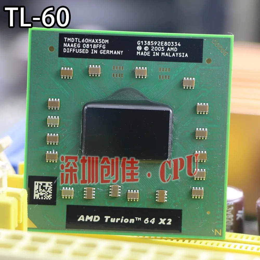

original AMD cpu laptop Turion TL-60 CPU 1M Cache/2.0GHz/Socket S1/Dual-Core Laptop processor tl60 TL 60