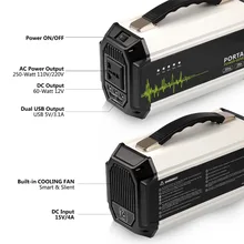 Портативный Электрогенератор 250Wh электростанция 300 Вт Чистая синусоида AC 110 В 220 В резервная батарея в упаковке