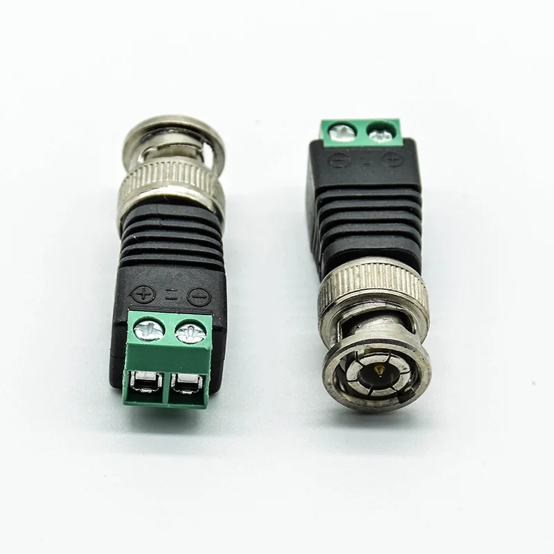 2 шт./лот Mini Coax BNC коннектор UTP Video Balun Plug DC адаптер для камеры видеонаблюдения