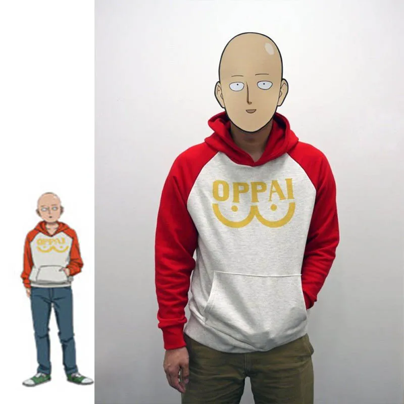 Новинка One Punch Man герой Сайтама Толстовка Oppai косплей костюм куртка с капюшоном