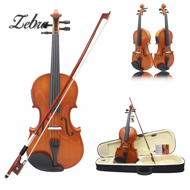 Cheap Hot Full Size 4/4 Solid Basswood Violin With Violin Case Bow Rosin Parts Accessories For Musical Instruments Lover