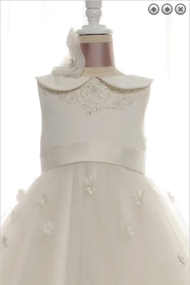 Цветок девочки платья для свадеб pagent первое причастие рождество pageant платья для маленьких девочек белый