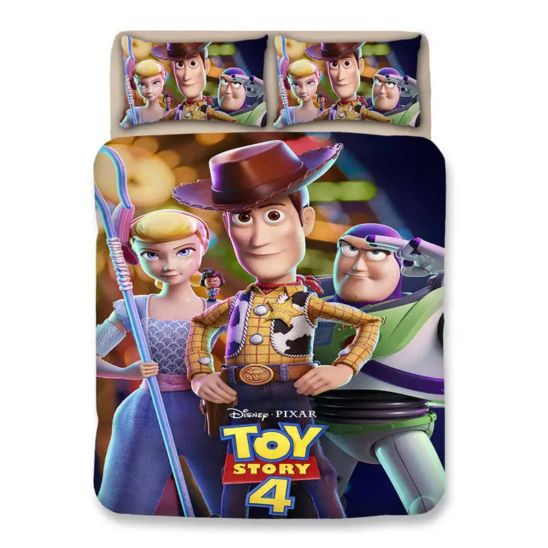 Комплект постельного белья Woody Buzz Lightyear Toy Story, полный размер, пододеяльник, набор для детей, домашний декор, Твин, Квин размер, постельное белье king