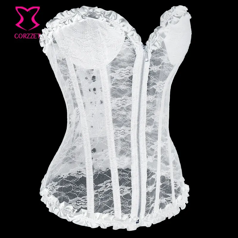 Женский кружевной корсет с чашками пуш ап и вышивкой|white lace corset|corset bustierlace corset |