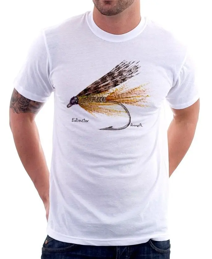 

men 2018 summer Fly Fishing Salmon Trout Fathers Day Dad Printed Tshirt