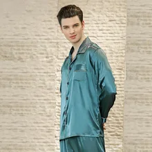 Новые Большие размеры Мужские, повседневные, пропускающие воздух, высокие пижамы из искусственного шелка, набор для отдыха, домашняя одежда, комплект для сна, мужские пижамы, Vestidos TZ725