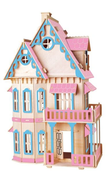 

BOHS Gothic Doll House Children Building Toys Wooden 3d Assembling Building Scale Model of Miniature DIY 30*18*45CM