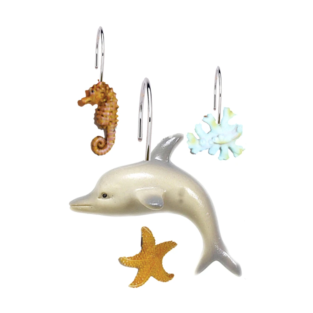 Carnation Home Fashions Seascape Resin Shower Curtain Hooks