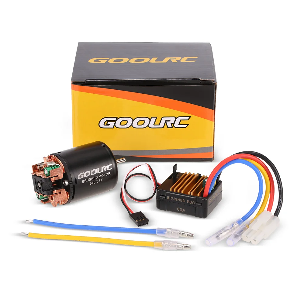 

GoolRC 540 55T Brushed Motor with 60A ESC Combo for 1/10 Axial SCX10 RC4WD D90 RC Crawler Climbing Car