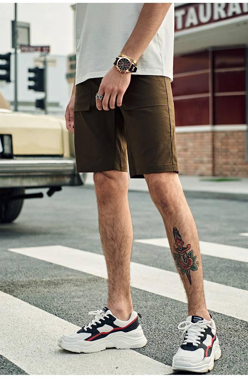 Enjeolon 2019 новые летние шорты для мужчин сплошной цвет Slim Fit Мужской повседневное Винтаж Мода Высокое качество хип хоп одежда K6846