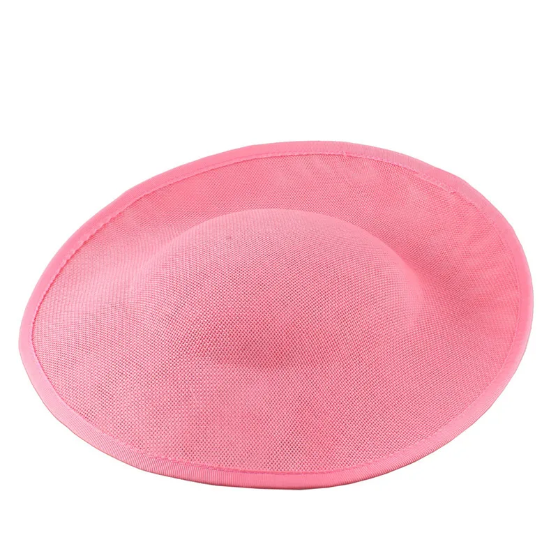 Роскошная женская серая миллинери вуалетки с причудливыми цветами шляпа аксессуары дамы большой Дерби головные уборы повязки на голову Мода fedora - Цвет: Розовый