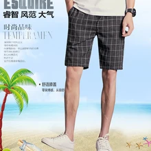 M-5XL Новинка мужская одежда модный стилист волос летние хлопковые льняные пляжные клетчатые шорты плюс размер костюмы