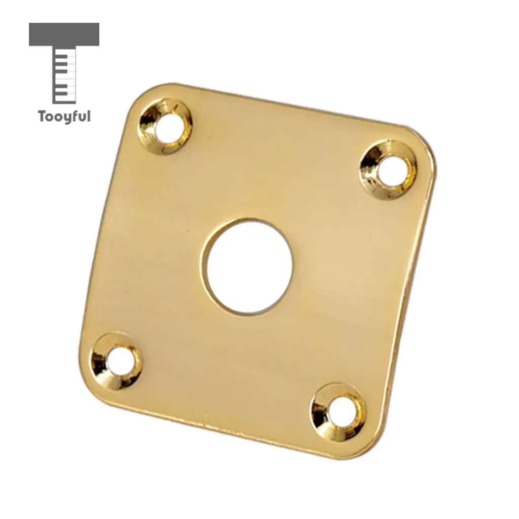 Tooyful 2pcs Metal Curved Bottom Jack Plate Square Jackplate for LP Electric Guitar Parts
