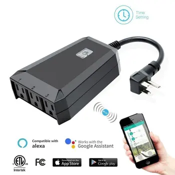 

Outdoor wifi smart plug Mobile Phone Timer Switch Socket Remote Control Smart Home Alexa US Rules