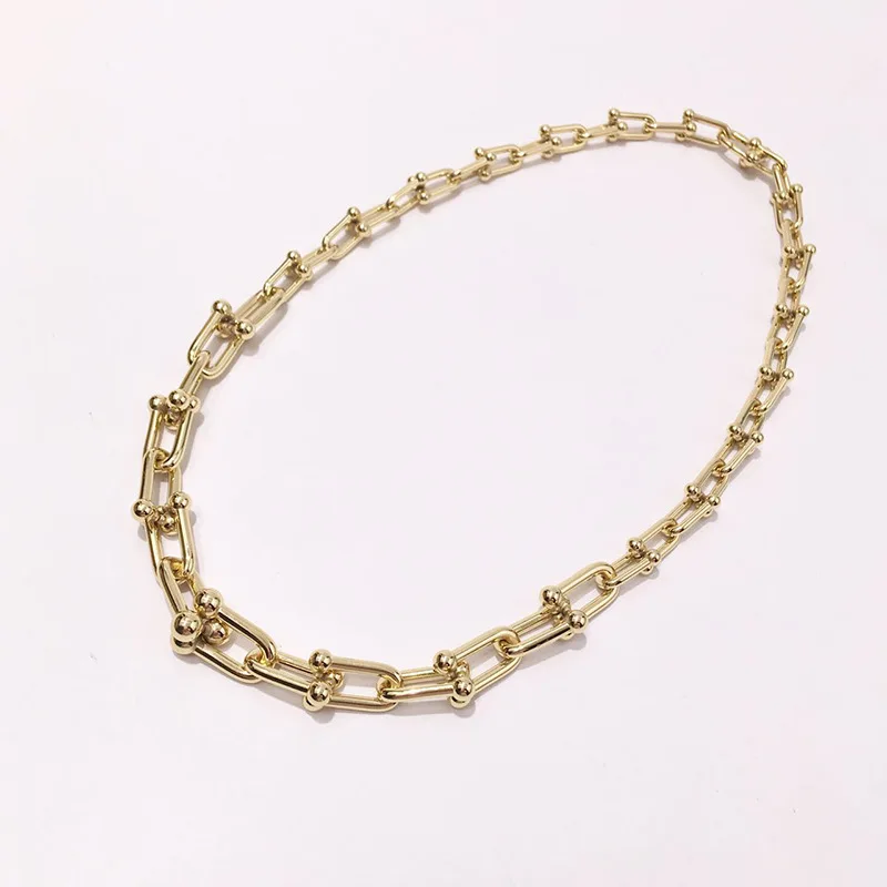 

High Quality Stainless Steel U Shape Lock Shackles Choker Necklace For Women Fashion Jewelry Best Gift DJN015