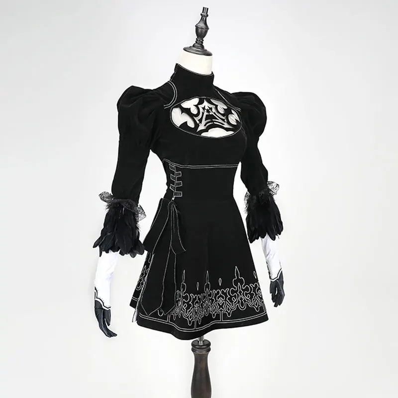 

2017 New Game Cosplay Nier Automata 2B YoRHa No. 2 Model B Neal era actress Costume Dresses Full Set In Stock