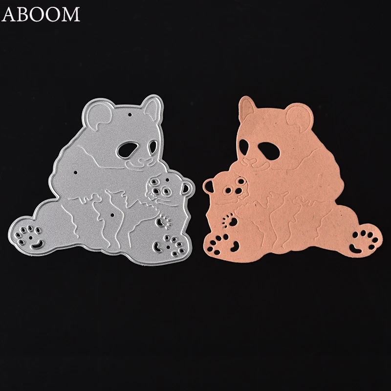 ABOOM 1PC 71MM*74MM DIY Panda Mom And Baby Shape Metal Steel Cutting Dies Book Photo Album Art Card Cut Die For Making | Дом и сад