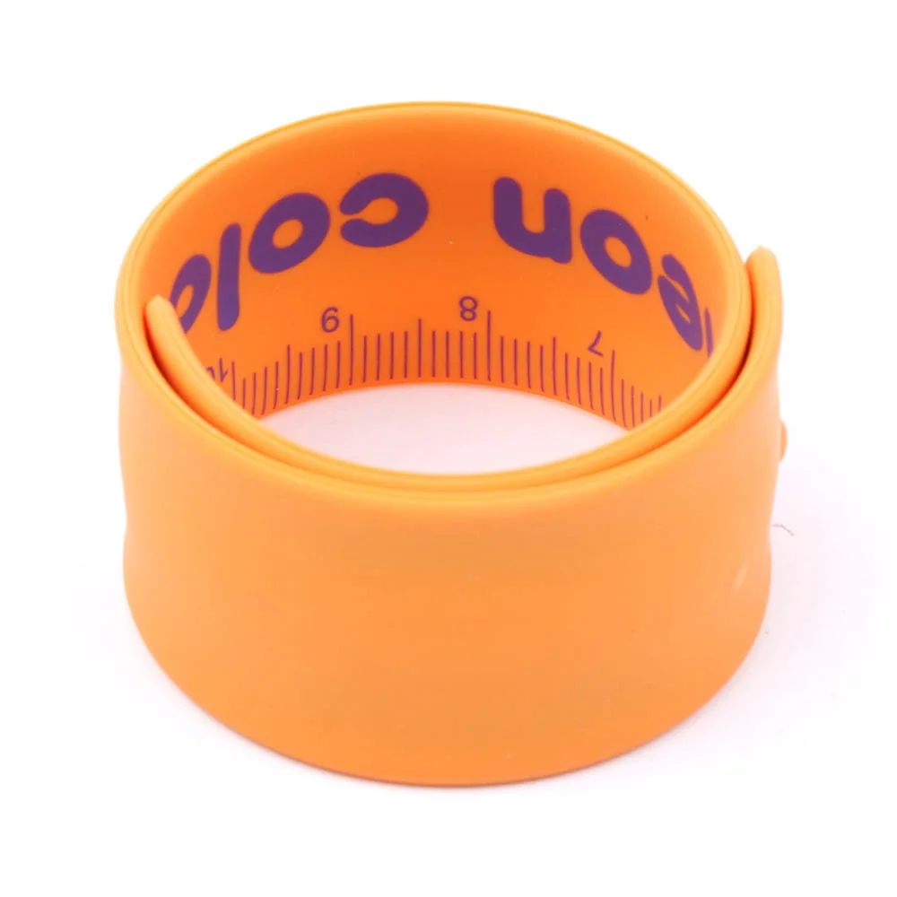 

1PC Portable Silicone Slap Bracelet Ruler Wristband School Straight Ruler Random Color