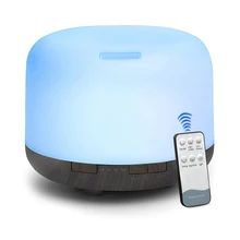 500 мл пульт дистанционного управления диффузор эфирного масла Ароматерапия холодный туман увлажнитель с древесным зерном 7 цветов светодиодные лампы для дома и офиса