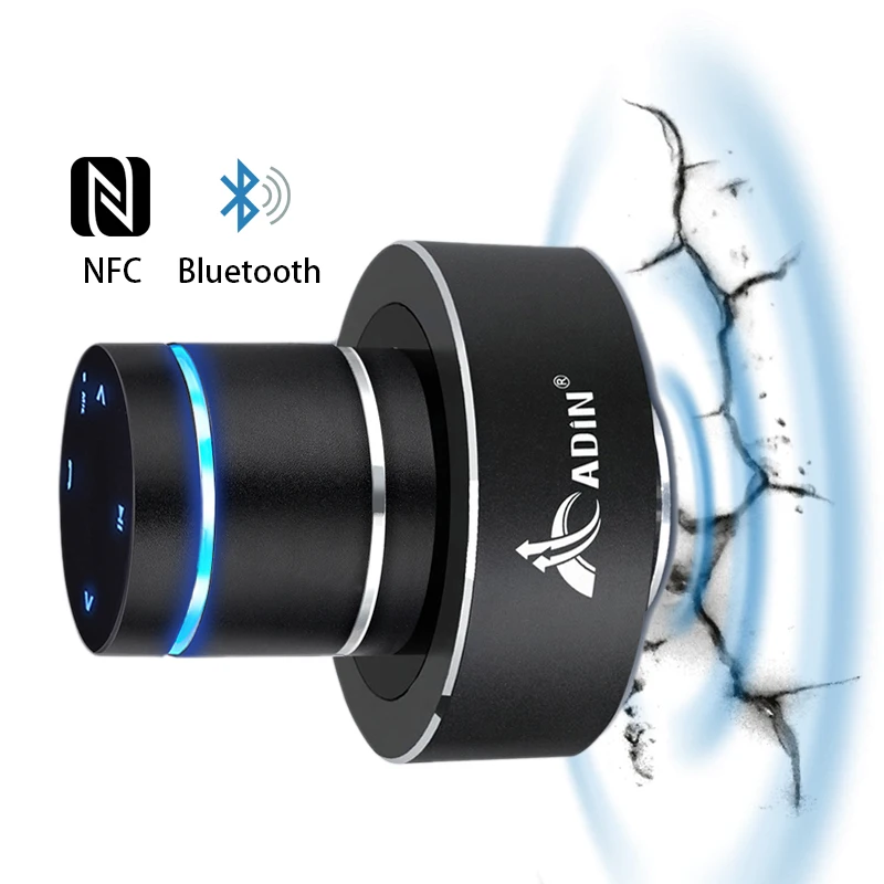 Adin bluetooth Trillingen Luidspreker 26 W Resonant Muziek Speakers Touch ondersteuning Portable NFC Draadloze Speaker Subwoofer voor Laptop Adin bluetooth Trillingen Luidspreker 26 W Resonant Muziek Speakers Touch ondersteuning Portable NFC Draadloze Speaker Subwoofer voor Laptop