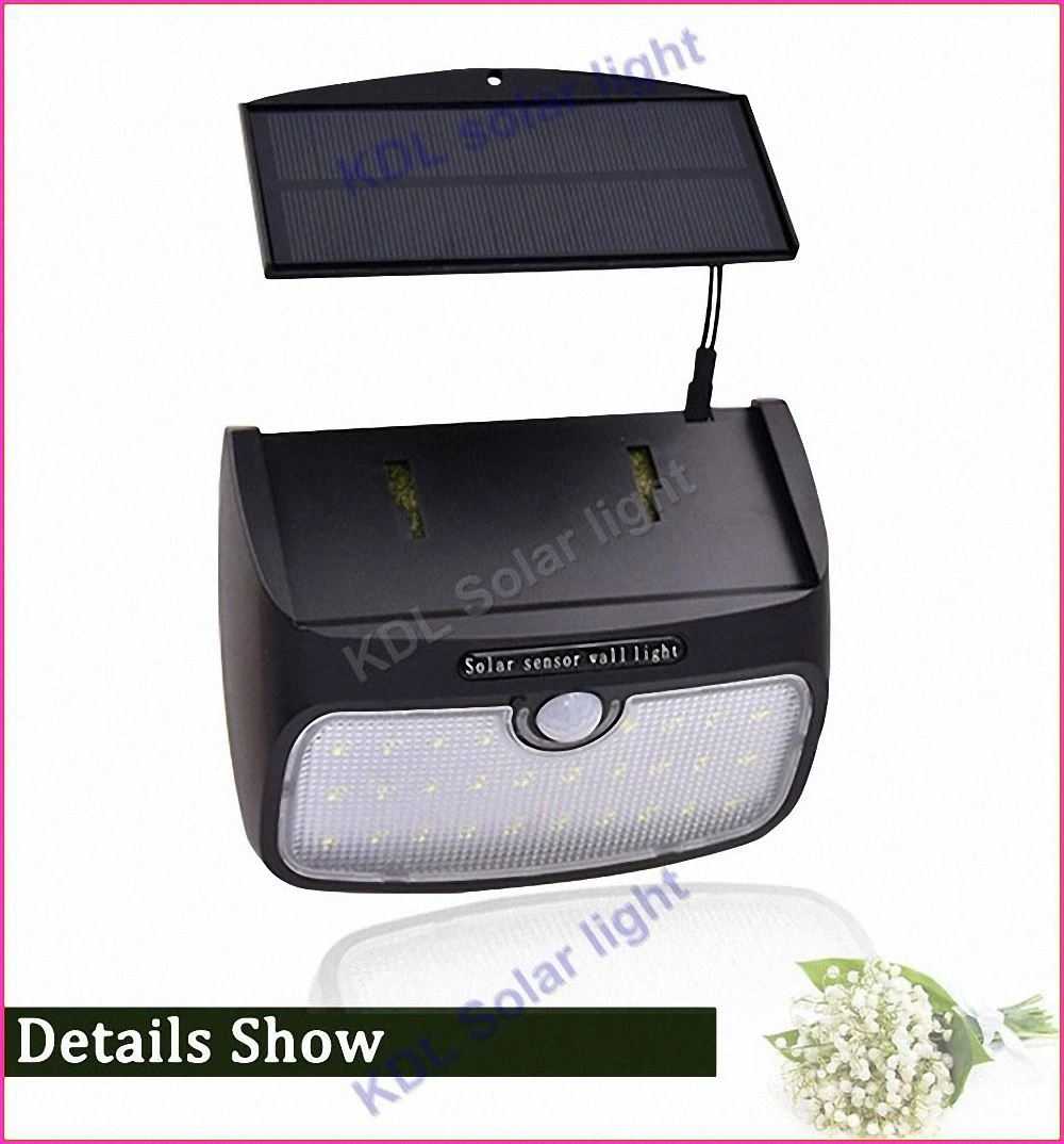 

3pcs/lot 48 leds split solar panel indoor Light PIR motion radar smart Aluminum LED Solar Light M to for Garden Back Door Step S